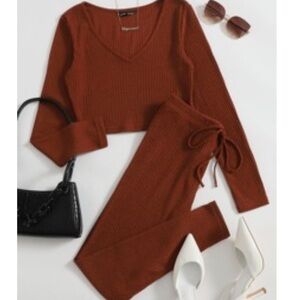 Burnt orange lounge pants shein